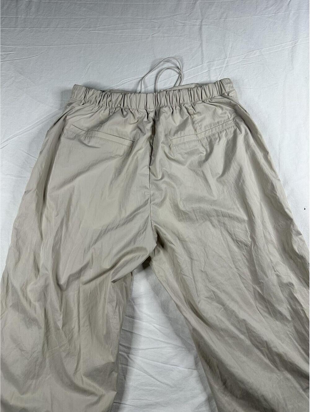 🤍 ZARA Women's S Beige Wide-Leg Pants Elastic Waist Drawstring Pockets 🤍 - Picture 10 of 13